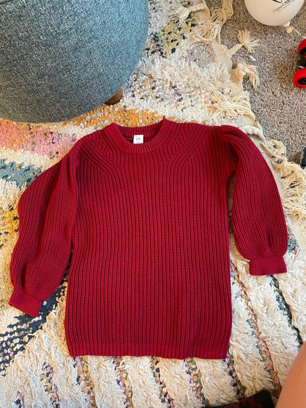 GAP Red Ribbed Knit Sweater